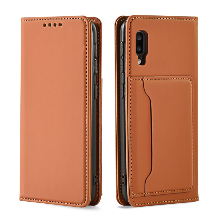 For Samsung Galaxy M10 Strong Magnetism Liquid Feel Horizontal Flip Leather Case with Holder & Card Slots & Wallet