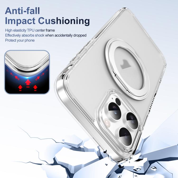 For iPhone 16 Pro Max Translucent Frosted MagSafe Holder Phone Case with AI Button
