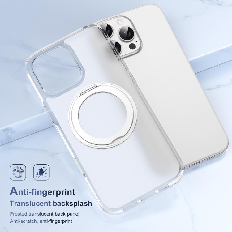 For iPhone 16 Pro Max Translucent Frosted MagSafe Holder Phone Case with AI Button