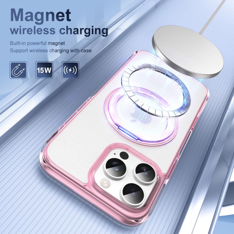 For iPhone 16 Pro Max Translucent Frosted MagSafe Holder Phone Case with AI Button