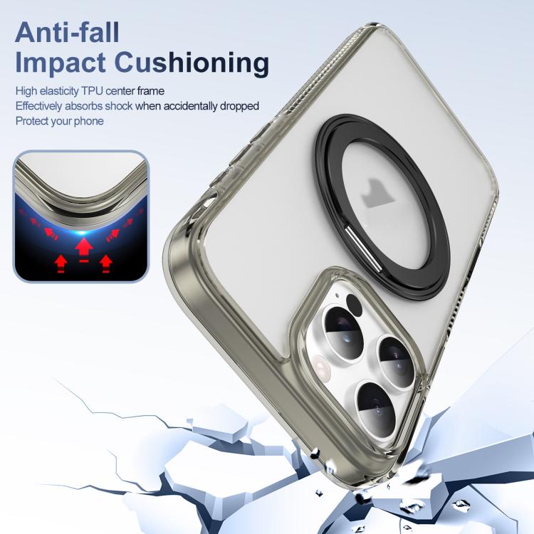 For iPhone 16 Pro Max Translucent Frosted MagSafe Holder Phone Case with AI Button