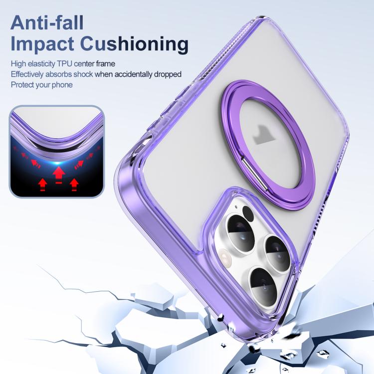 For iPhone 16 Pro Max Translucent Frosted MagSafe Holder Phone Case with AI Button