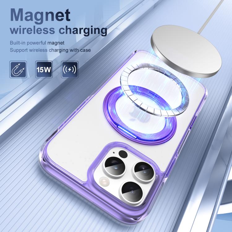 For iPhone 16 Pro Max Translucent Frosted MagSafe Holder Phone Case with AI Button