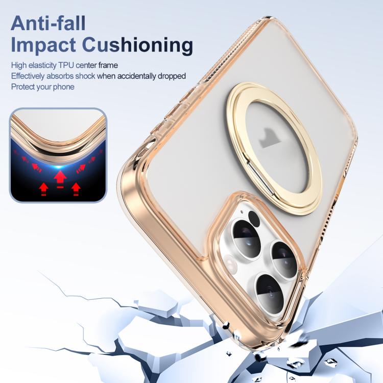 For iPhone 16 Pro Max Translucent Frosted MagSafe Holder Phone Case with AI Button