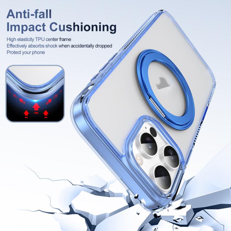 For iPhone 16 Pro Translucent Frosted MagSafe Holder Phone Case with AI Button