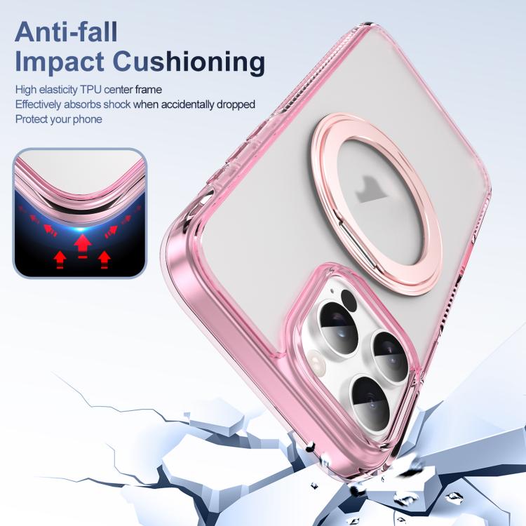 For iPhone 16 Pro Translucent Frosted MagSafe Holder Phone Case with AI Button