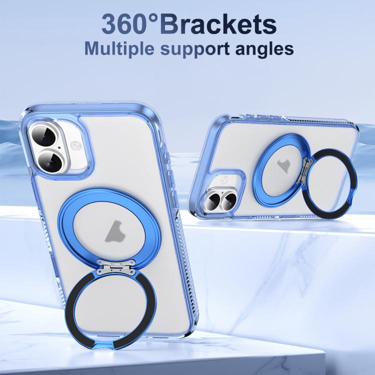 For iPhone 16 Translucent Frosted MagSafe Holder Phone Case with AI Button