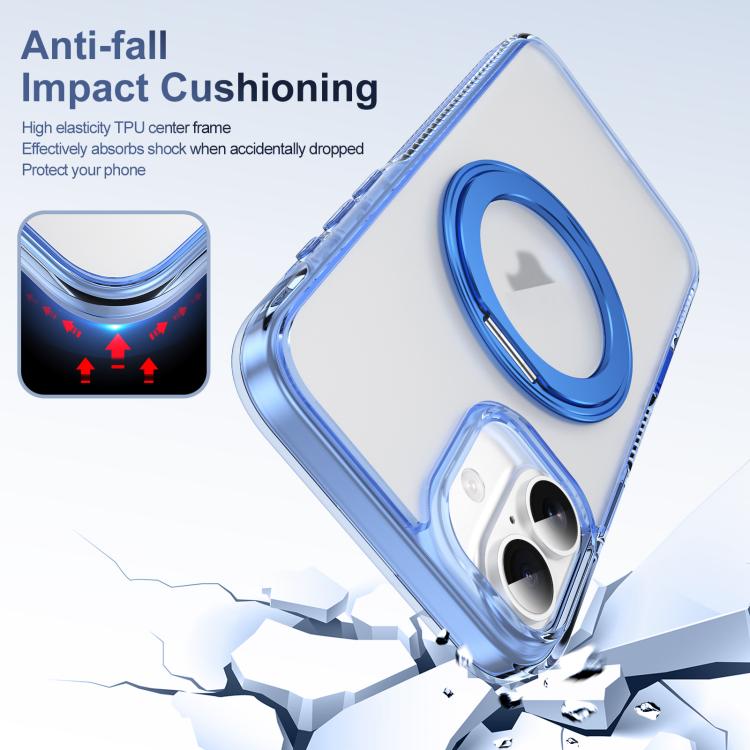 For iPhone 16 Translucent Frosted MagSafe Holder Phone Case with AI Button