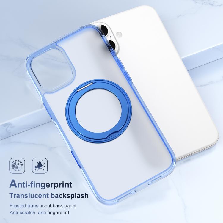 For iPhone 16 Translucent Frosted MagSafe Holder Phone Case with AI Button