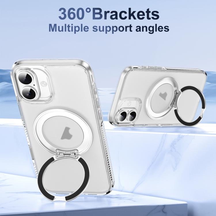 For iPhone 16 Translucent Frosted MagSafe Holder Phone Case with AI Button