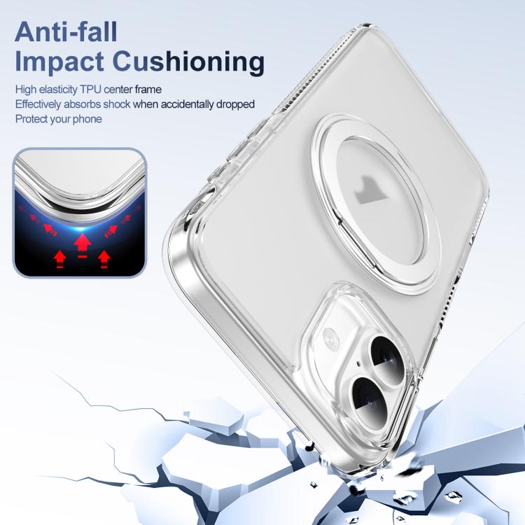 For iPhone 16 Translucent Frosted MagSafe Holder Phone Case with AI Button
