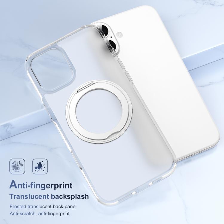 For iPhone 16 Translucent Frosted MagSafe Holder Phone Case with AI Button