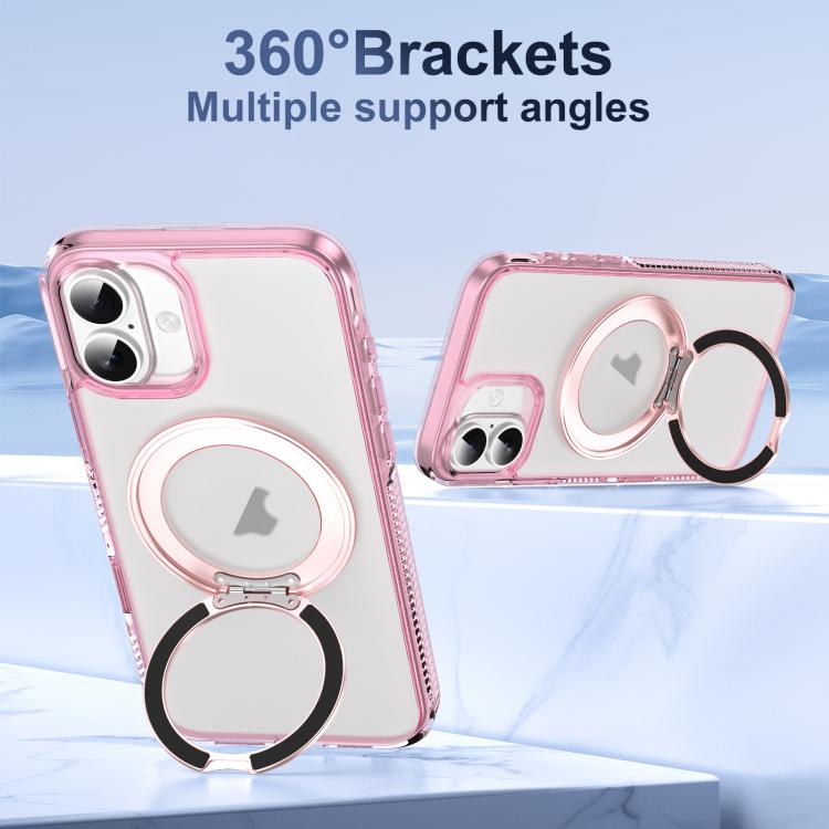 For iPhone 16 Translucent Frosted MagSafe Holder Phone Case with AI Button