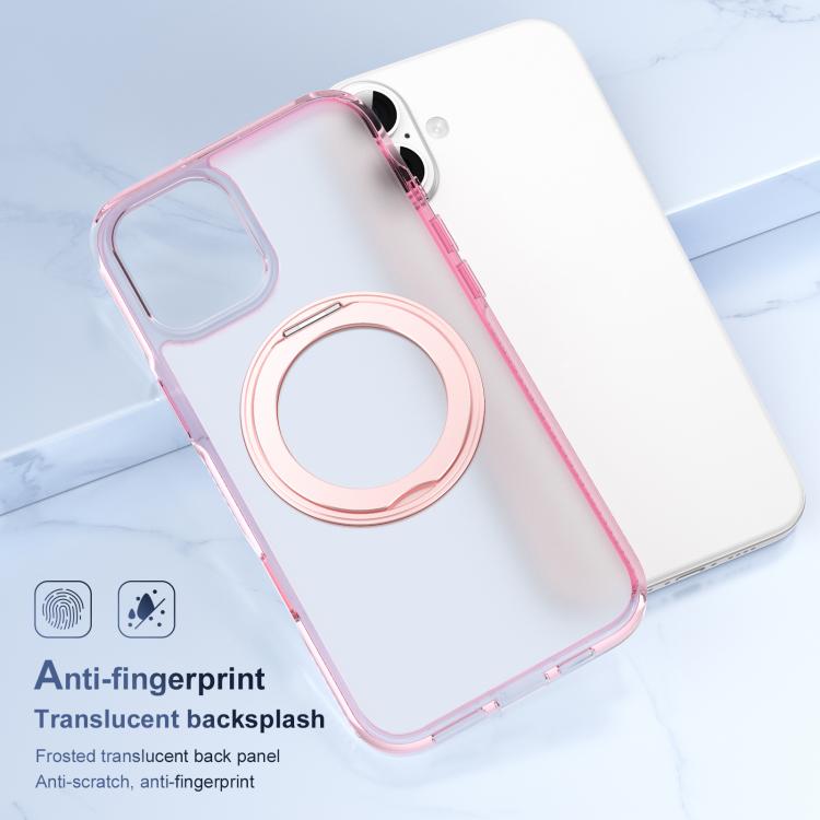 For iPhone 16 Translucent Frosted MagSafe Holder Phone Case with AI Button