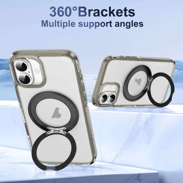 For iPhone 16 Translucent Frosted MagSafe Holder Phone Case with AI Button