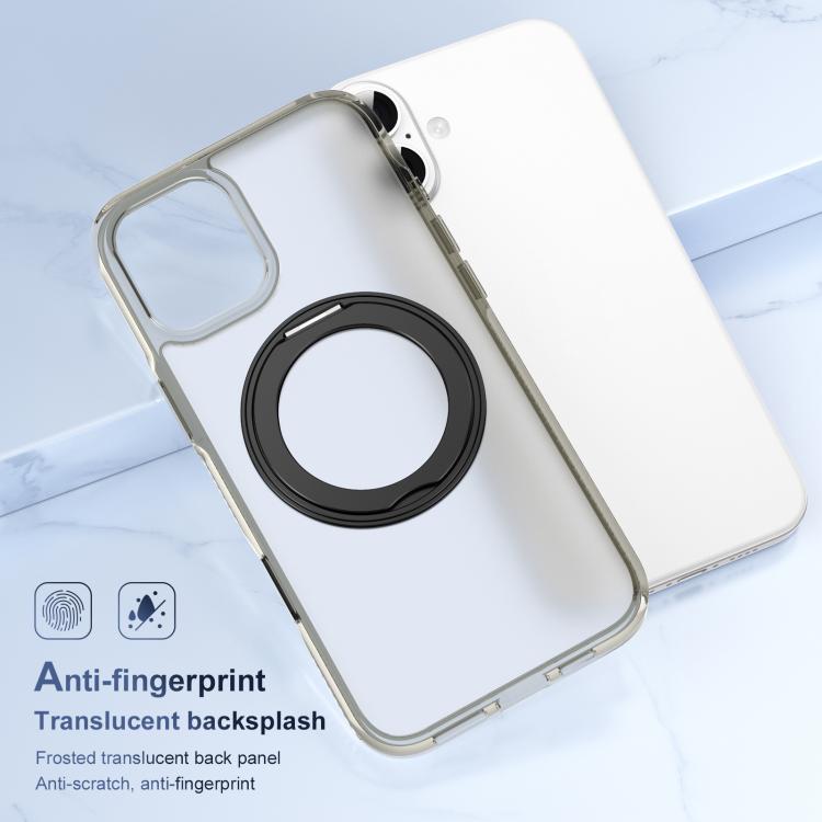 For iPhone 16 Translucent Frosted MagSafe Holder Phone Case with AI Button