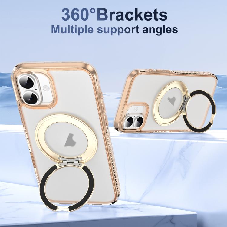 For iPhone 16 Translucent Frosted MagSafe Holder Phone Case with AI Button