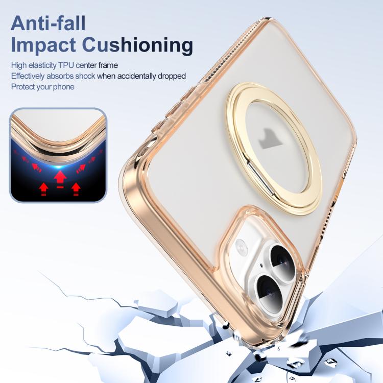 For iPhone 16 Translucent Frosted MagSafe Holder Phone Case with AI Button