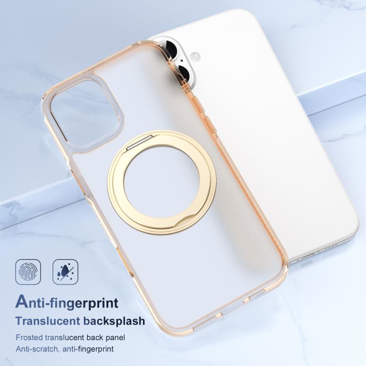 For iPhone 16 Translucent Frosted MagSafe Holder Phone Case with AI Button