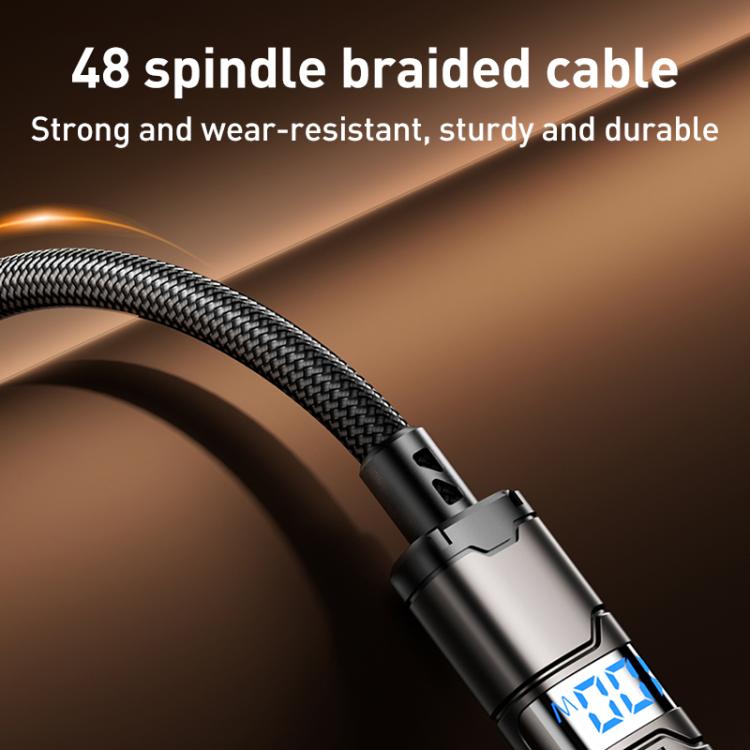 REMAX C01-AL 3A USB to 8 Pin Nylon Braided Data Cable, Length: 1.2m - Black