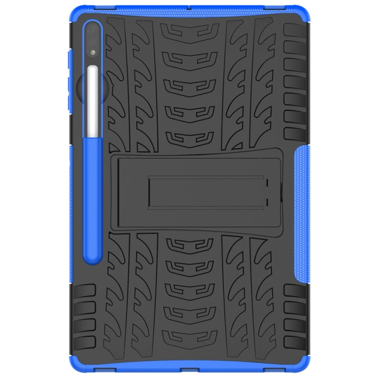 For Samsung Galaxy Tab S7 Lite T730 / T735 & S7+ T970 / T976B Tire Texture Shockproof TPU + PC Protective Case with Holder