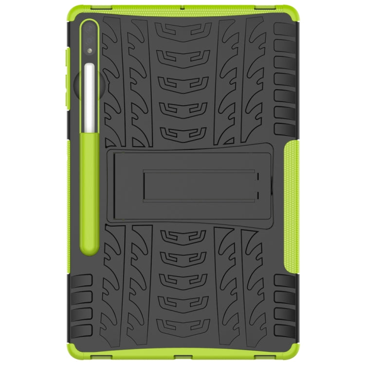 For Samsung Galaxy Tab S7 Lite T730 / T735 & S7+ T970 / T976B Tire Texture Shockproof TPU + PC Protective Case with Holder