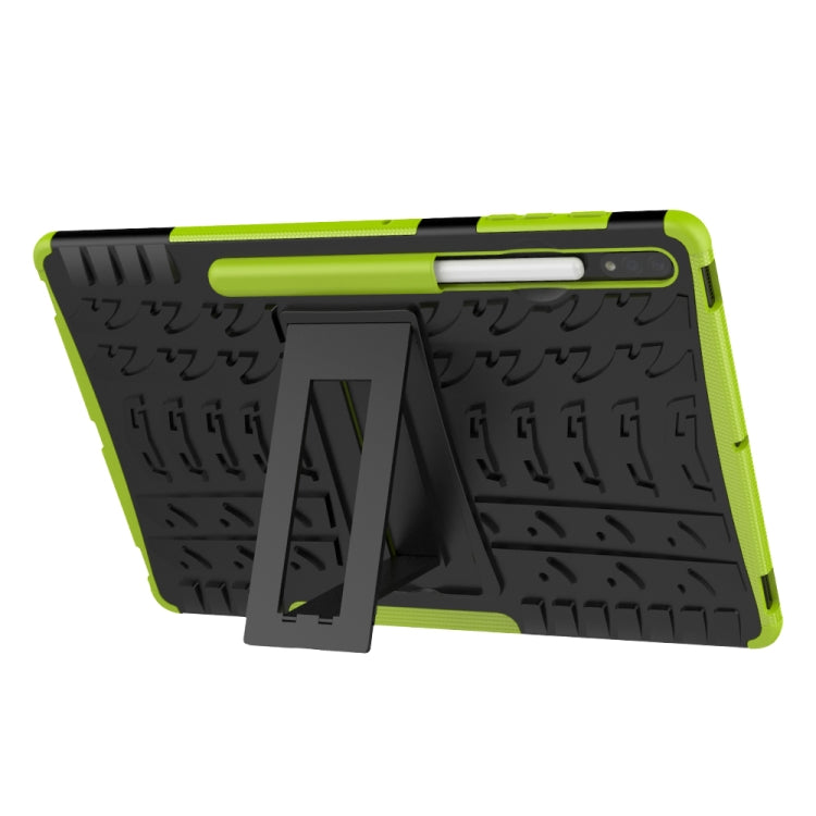 For Samsung Galaxy Tab S7 Lite T730 / T735 & S7+ T970 / T976B Tire Texture Shockproof TPU + PC Protective Case with Holder