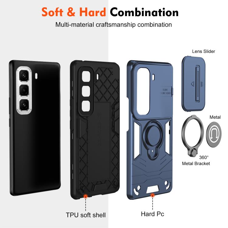 For Infinix Hot 50 Pro+ 4G Camshield Ring Holder Phone Case