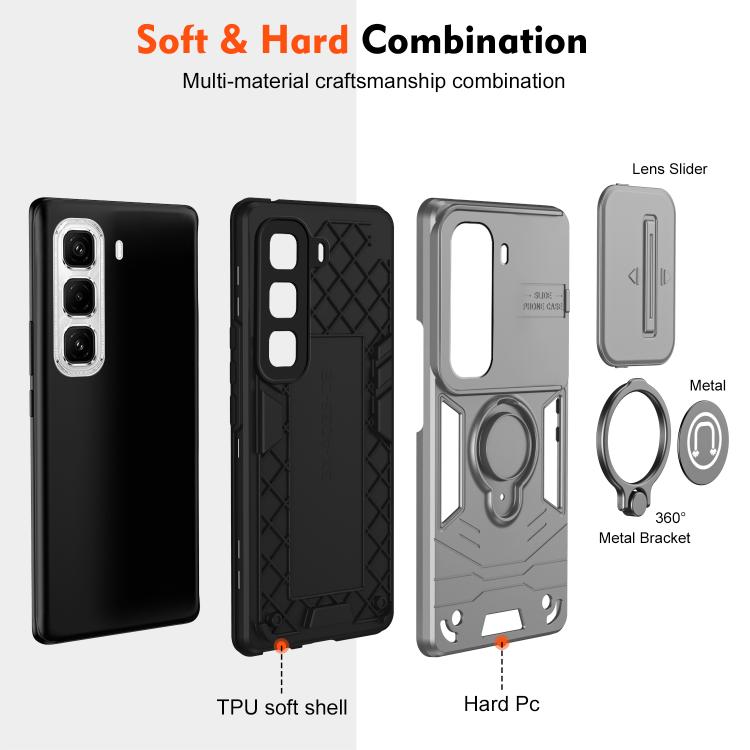 For Infinix Hot 50 Pro+ 4G Camshield Ring Holder Phone Case