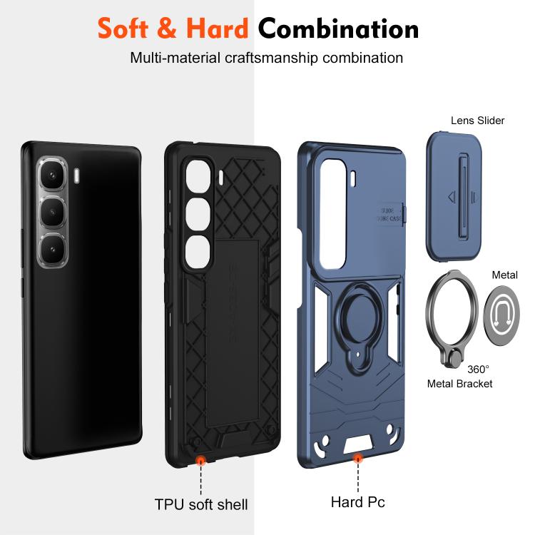 For Infinix Hot 60 Pro 4G Camshield Ring Holder Phone Case
