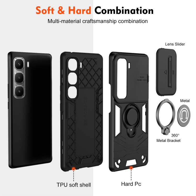 For Infinix Hot 60 Pro 4G Camshield Ring Holder Phone Case