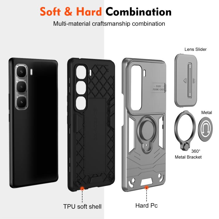 For Infinix Hot 60 Pro 4G Camshield Ring Holder Phone Case
