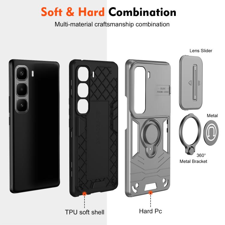 For Infinix Hot 60 Pro+ Camshield Ring Holder Phone Case