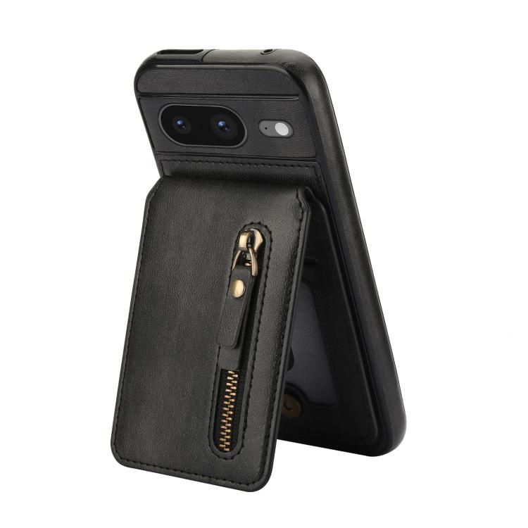 For Google Pixel 8 Zipper Wallet Split MagSafe Leather Back Phone Case