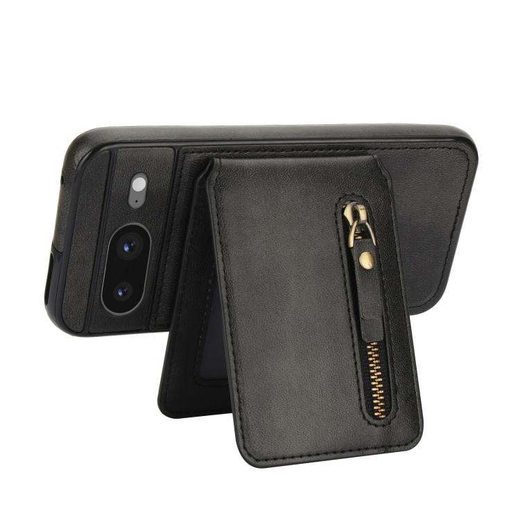 For Google Pixel 8 Zipper Wallet Split MagSafe Leather Back Phone Case