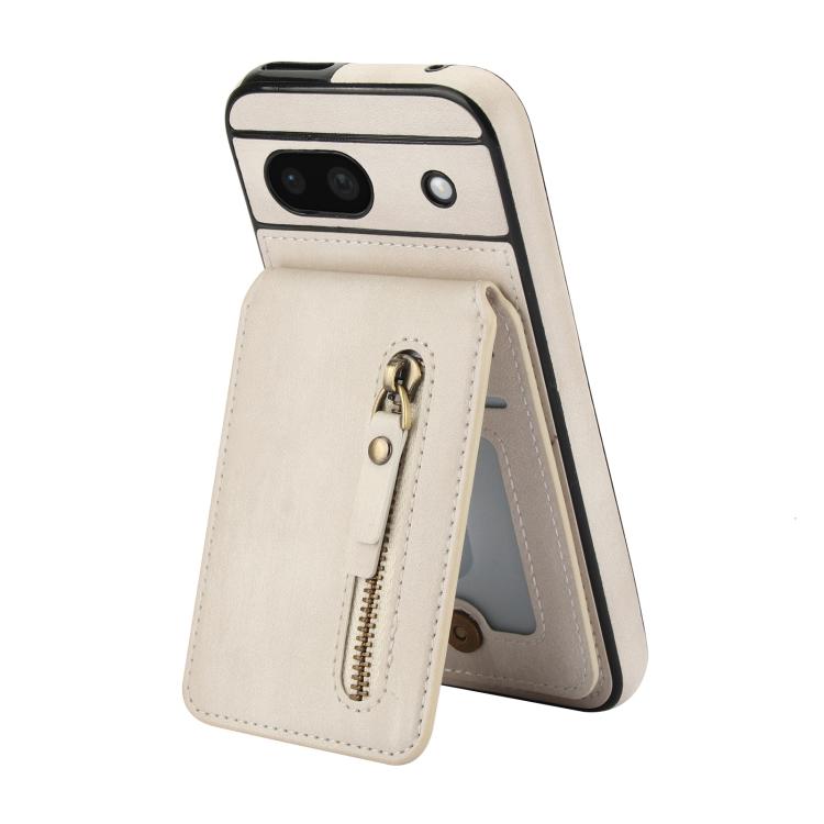 For Google Pixel 8a Zipper Wallet Split MagSafe Leather Back Phone Case
