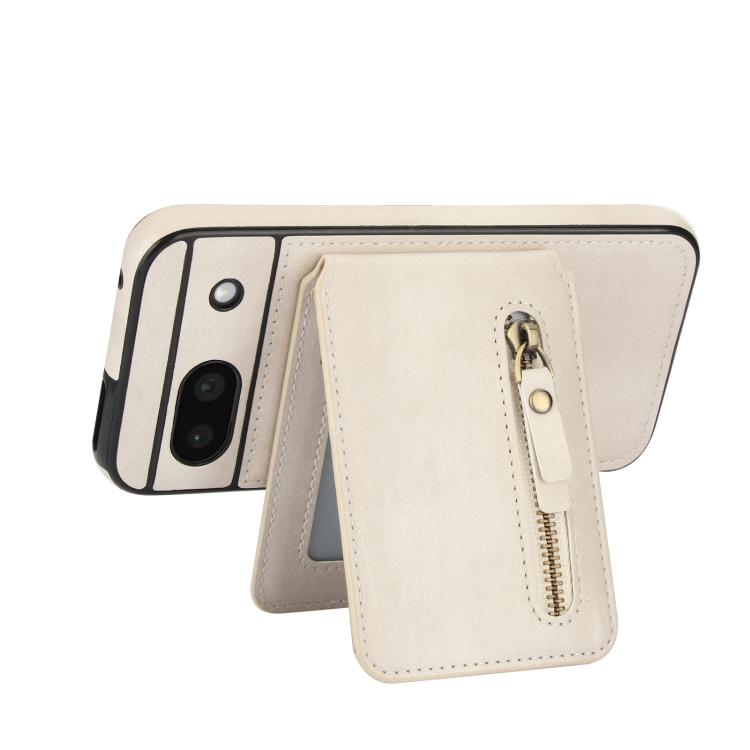 For Google Pixel 8a Zipper Wallet Split MagSafe Leather Back Phone Case