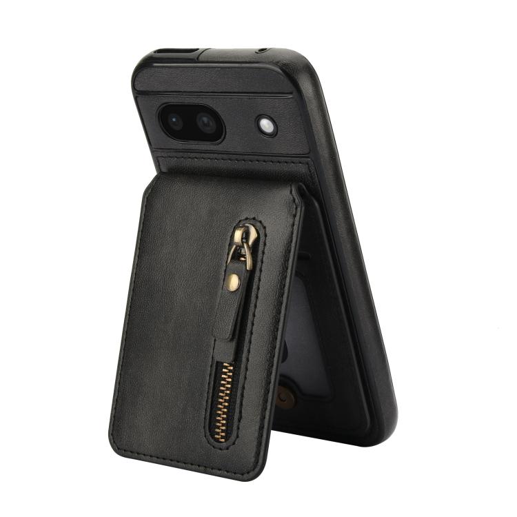 For Google Pixel 8a Zipper Wallet Split MagSafe Leather Back Phone Case