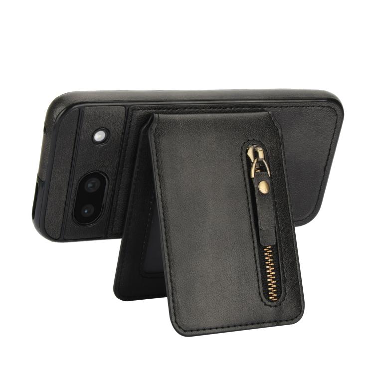 For Google Pixel 8a Zipper Wallet Split MagSafe Leather Back Phone Case