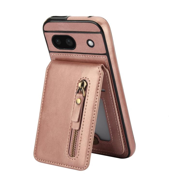 For Google Pixel 8a Zipper Wallet Split MagSafe Leather Back Phone Case