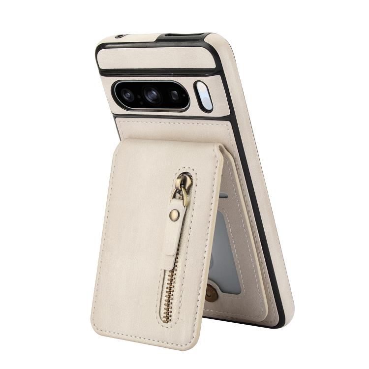For Google Pixel 8 Pro Zipper Wallet Split MagSafe Leather Back Phone Case
