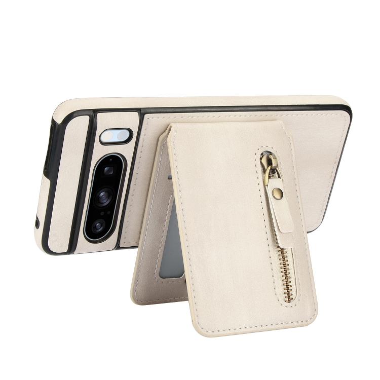 For Google Pixel 8 Pro Zipper Wallet Split MagSafe Leather Back Phone Case