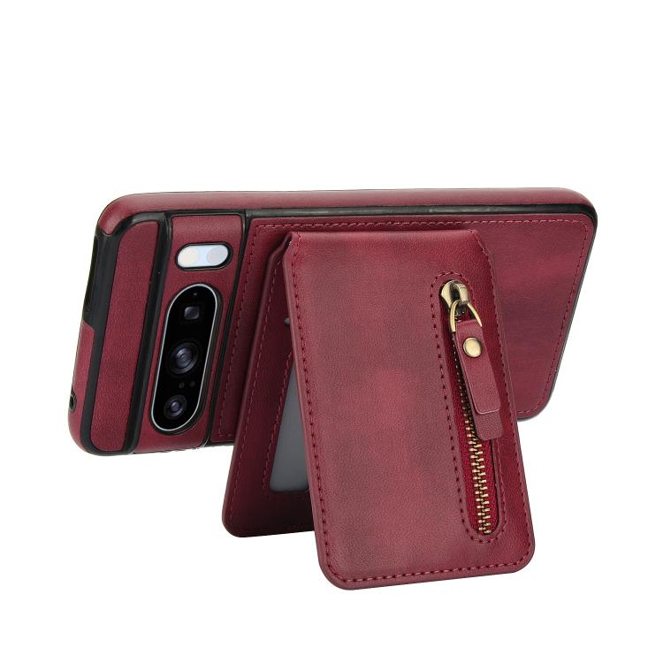 For Google Pixel 8 Pro Zipper Wallet Split MagSafe Leather Back Phone Case