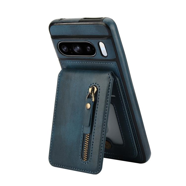 For Google Pixel 8 Pro Zipper Wallet Split MagSafe Leather Back Phone Case