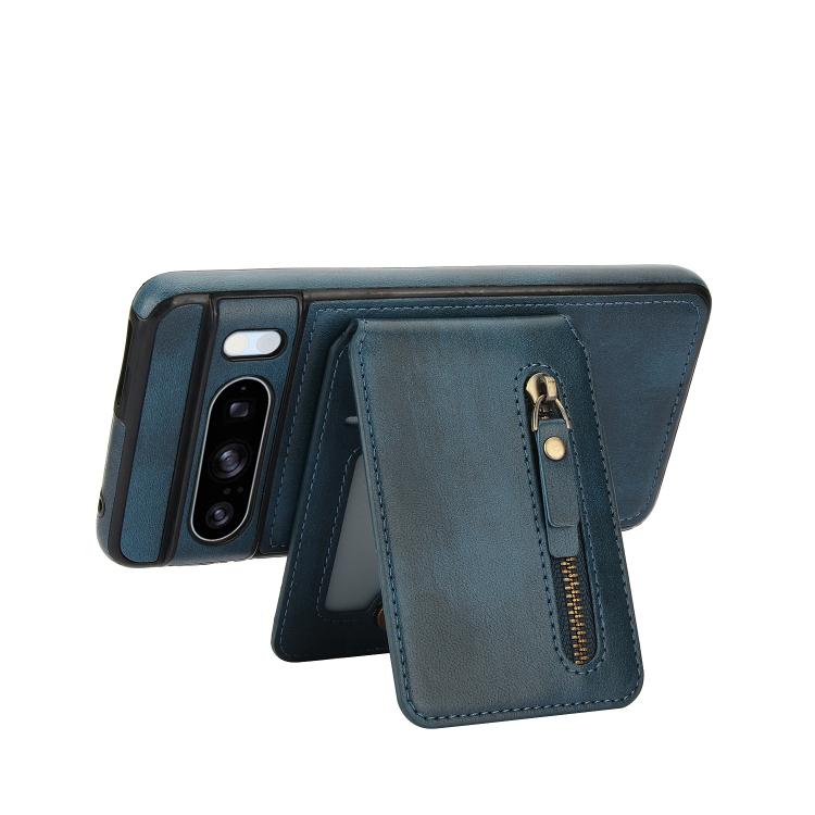 For Google Pixel 8 Pro Zipper Wallet Split MagSafe Leather Back Phone Case