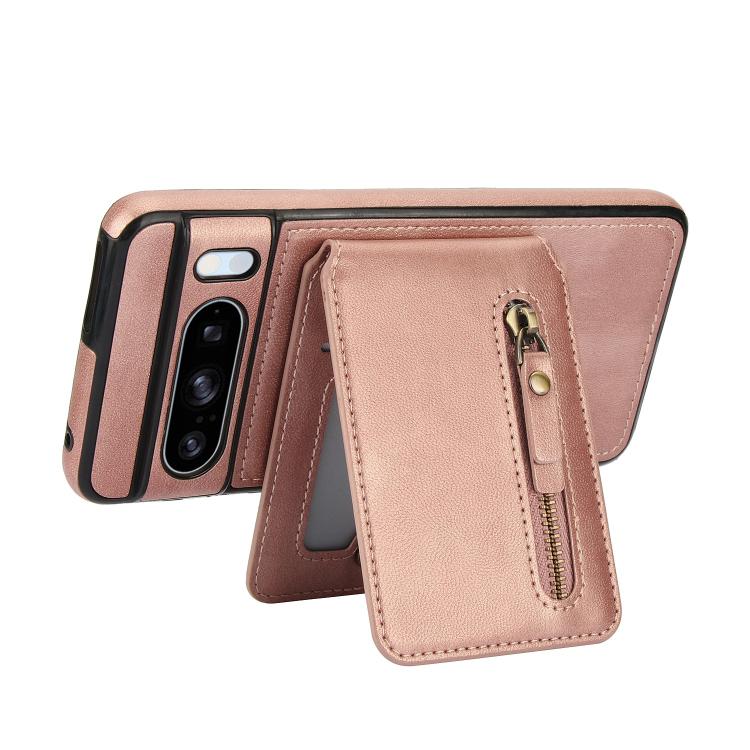 For Google Pixel 8 Pro Zipper Wallet Split MagSafe Leather Back Phone Case