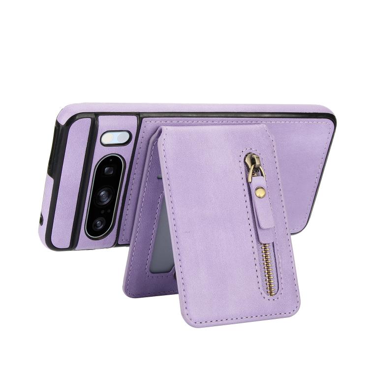 For Google Pixel 8 Pro Zipper Wallet Split MagSafe Leather Back Phone Case
