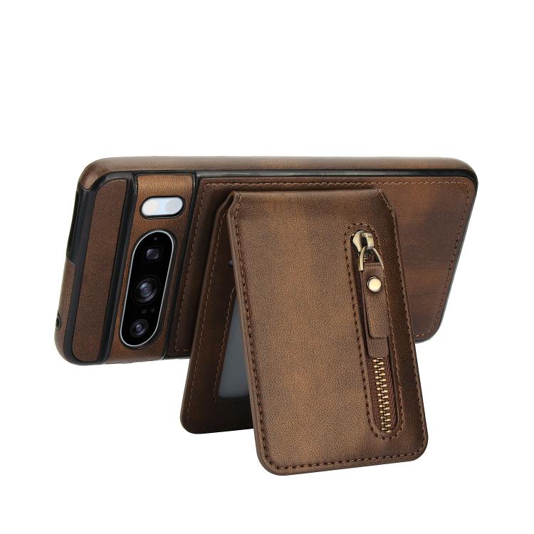 For Google Pixel 8 Pro Zipper Wallet Split MagSafe Leather Back Phone Case