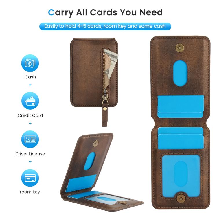 For Google Pixel 8 Pro Zipper Wallet Split MagSafe Leather Back Phone Case
