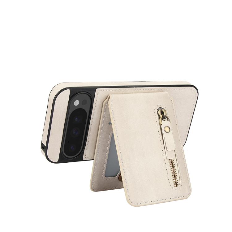 For Google Pixel 9 / 9 Pro Zipper Wallet Split MagSafe Leather Back Phone Case